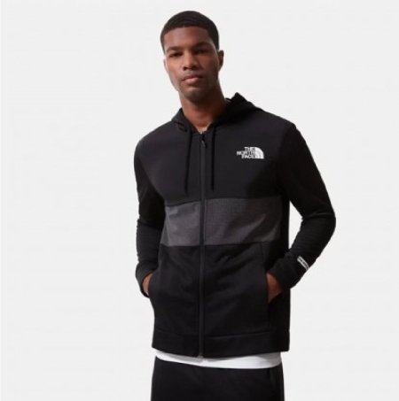 The North Face Men's Mountain Athletics Overlay Jacket - جاكيت ذا نورث فيس مونتين اثليتيك اوفرلي للرجال لون أسود ورمادي